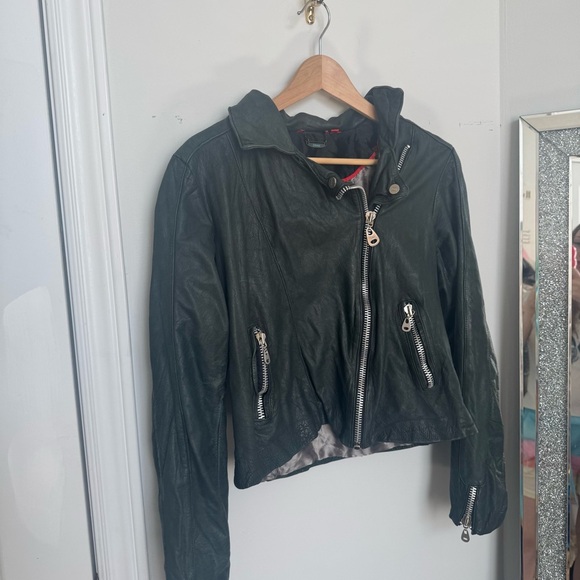 Doma Women's forest deep green Leather Jacket M - Picture 4 of 10